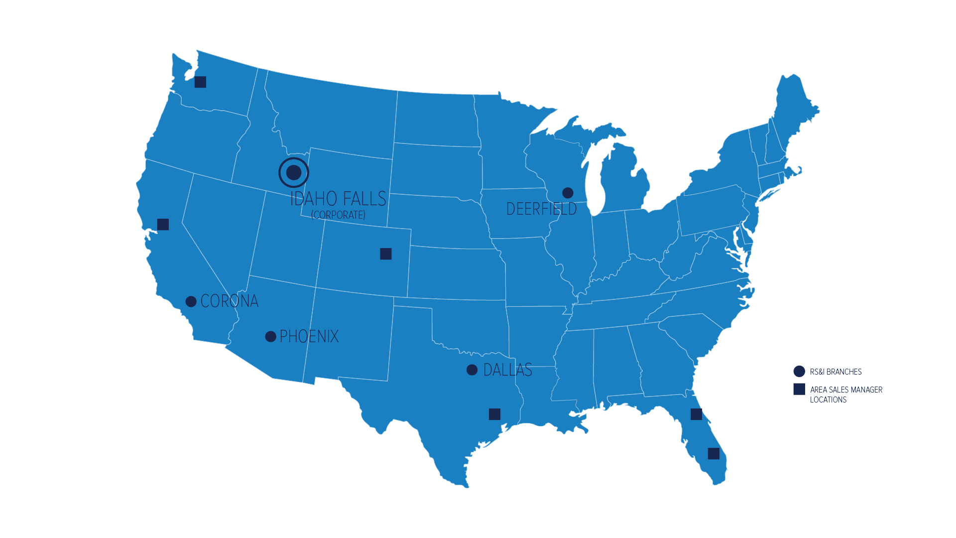 United States map showing RevGen coverage